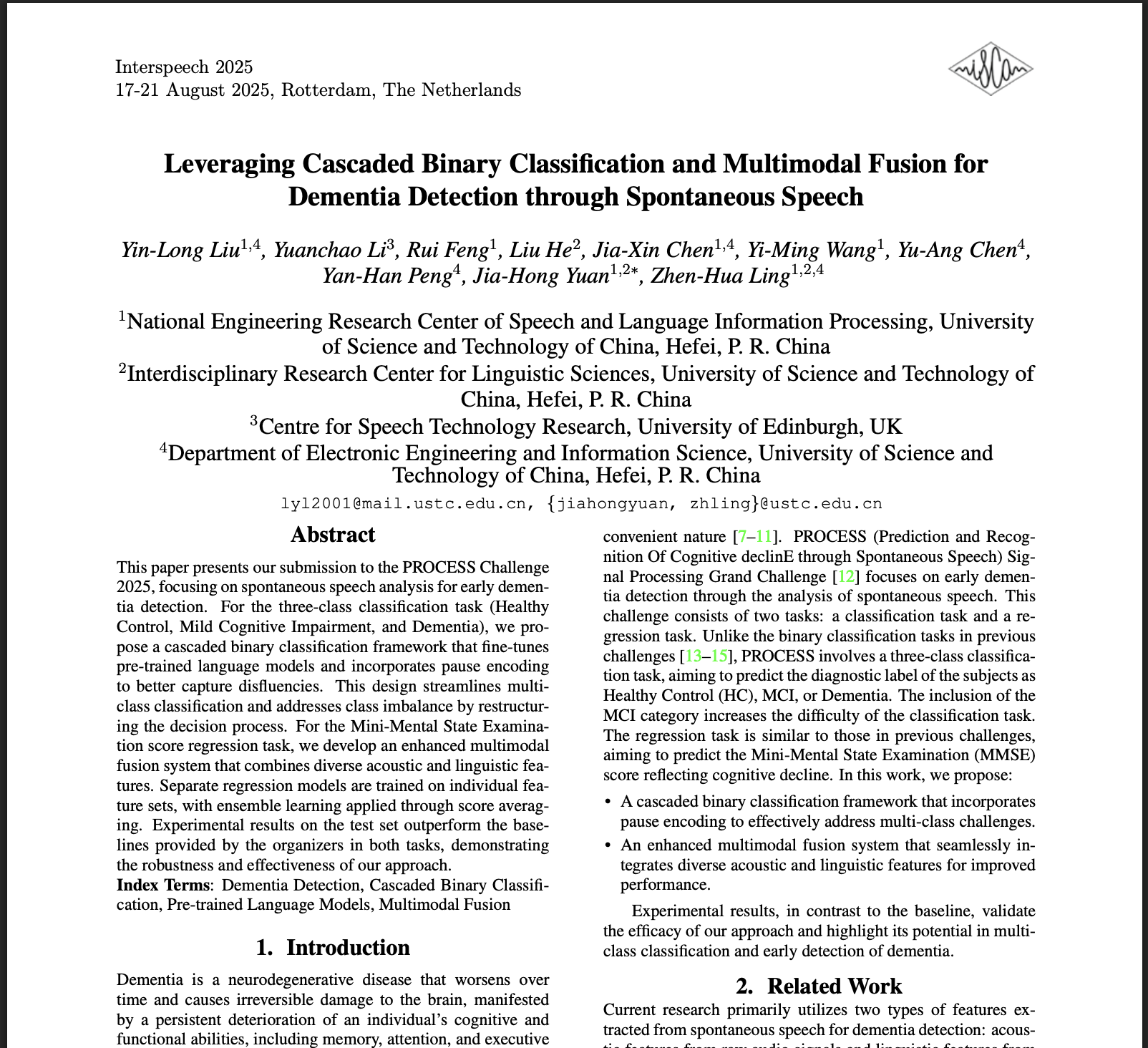 Leveraging Cascaded Binary Classification and Multimodal Fusion
